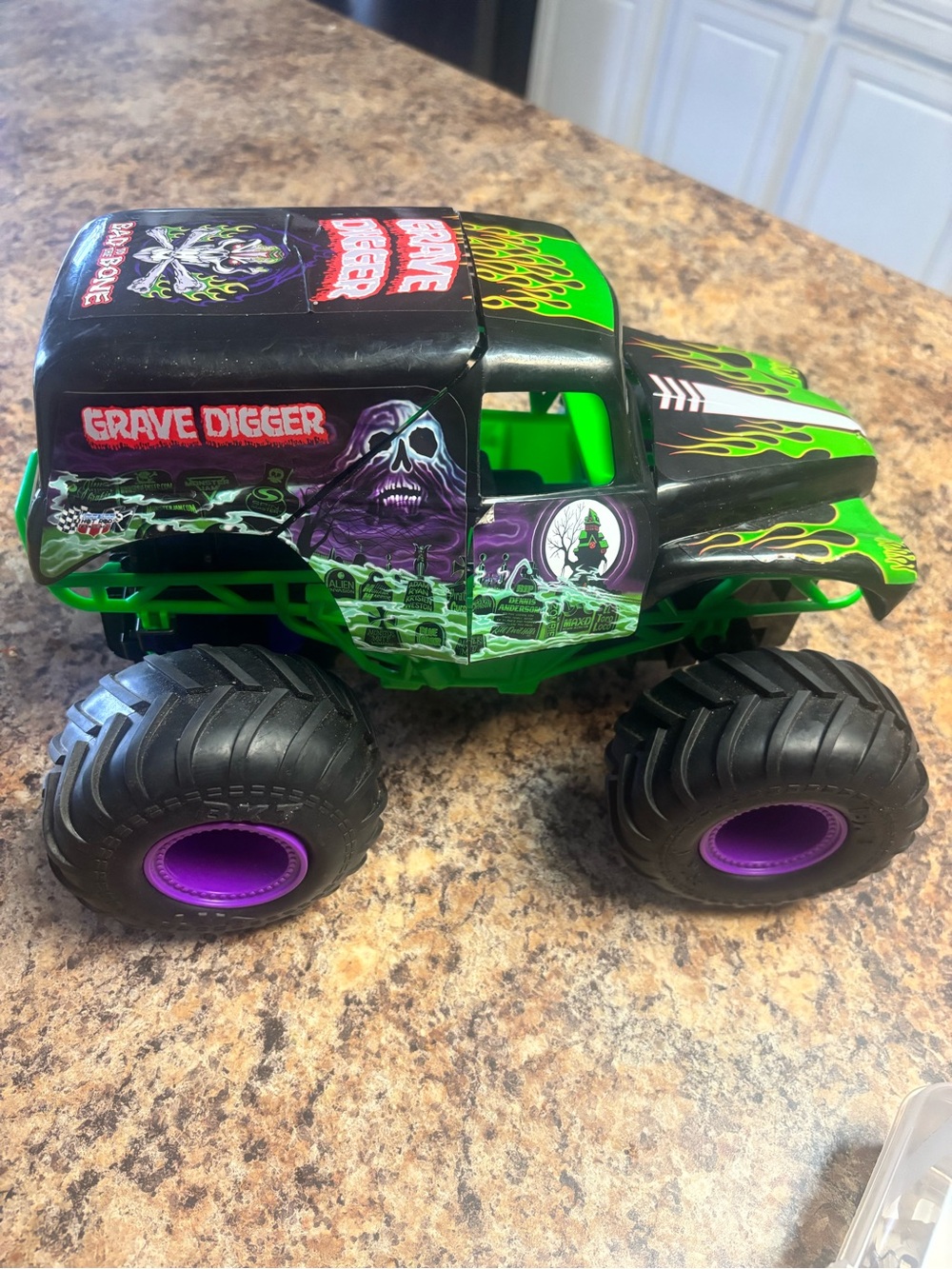 Monster Truck Toy - Black & Green with Purple Accents